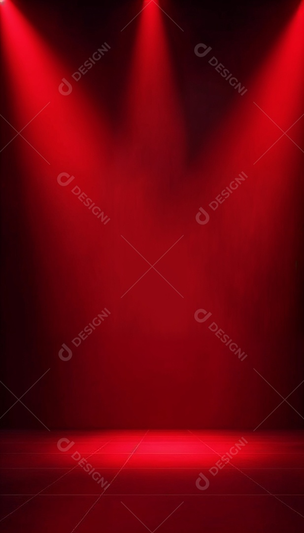 Palco iluminado com luzes de led vermelha