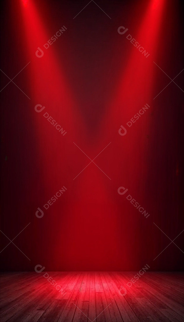 Palco iluminado com luzes de led vermelha