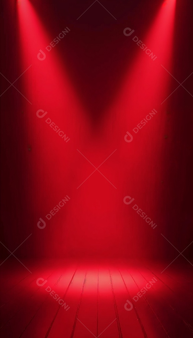 Palco iluminado com luzes de led vermelha