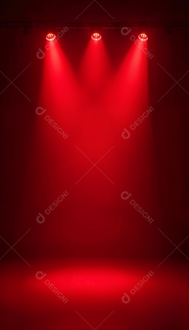 Palco iluminado com luzes de led vermelha
