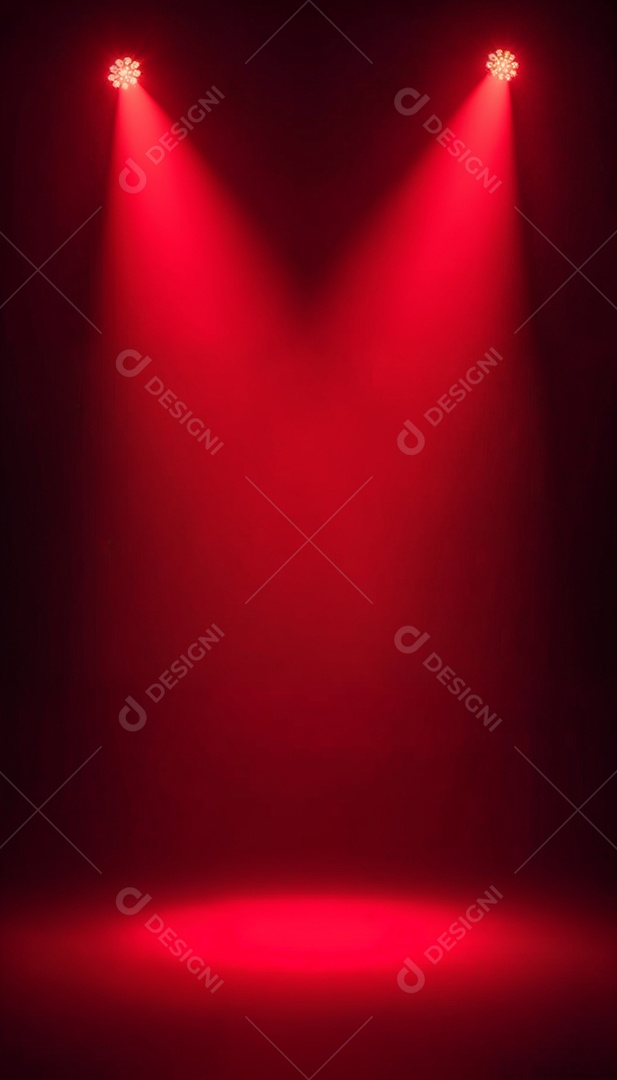 Palco iluminado com luzes de led vermelha