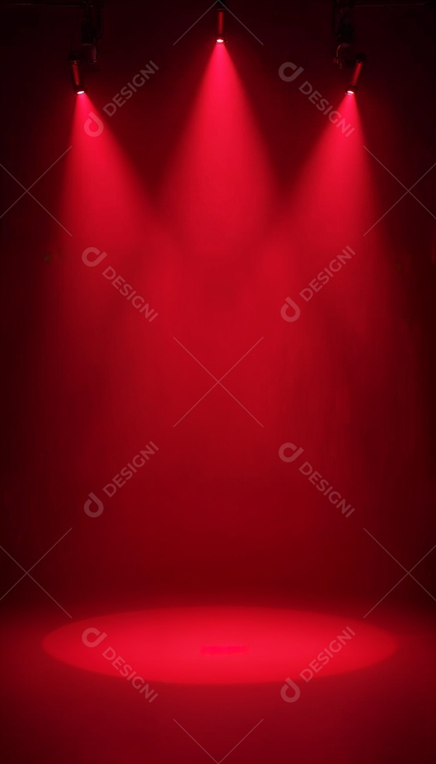 Palco iluminado com luzes de led vermelha