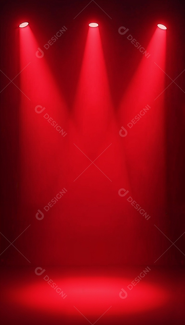 Palco iluminado com luzes de led vermelha