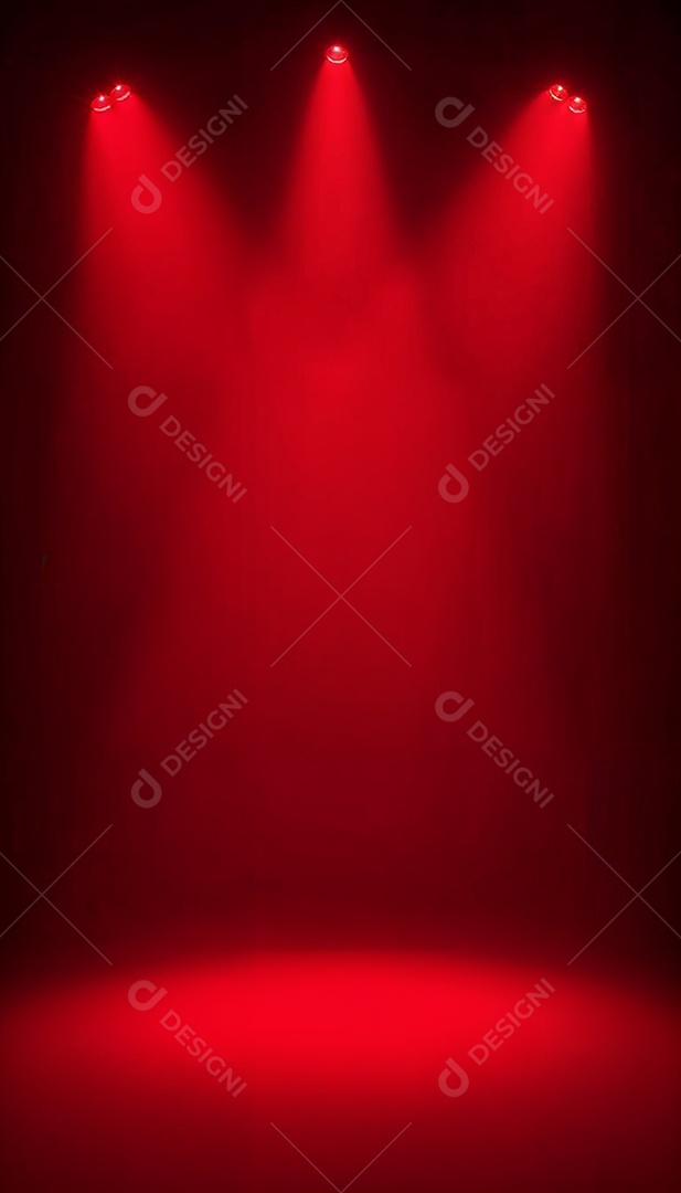 Palco iluminado com luzes de led vermelha