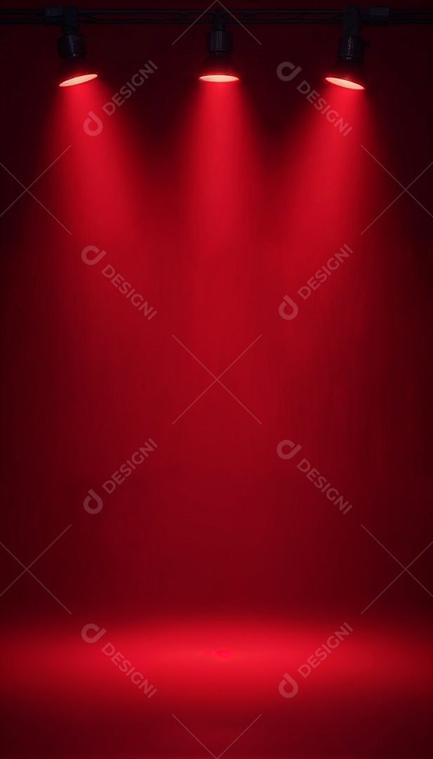 Palco iluminado com luzes de led vermelha