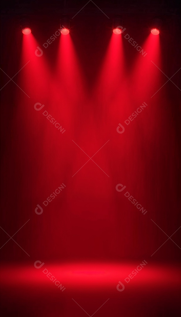 Palco iluminado com luzes de led vermelha