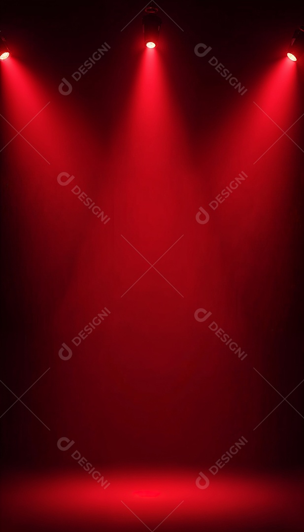 Palco iluminado com luzes de led vermelha