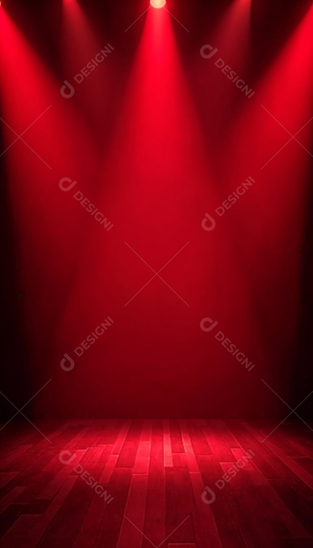 Palco iluminado com luzes de led vermelha