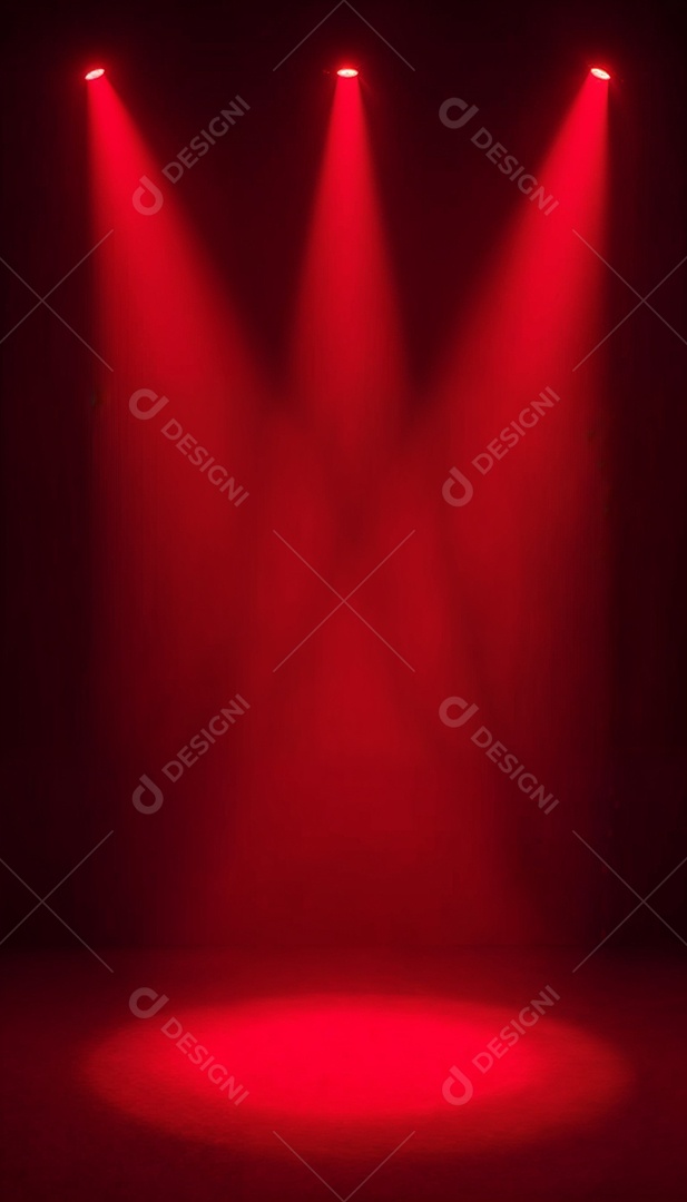 Palco iluminado com luzes de led vermelha