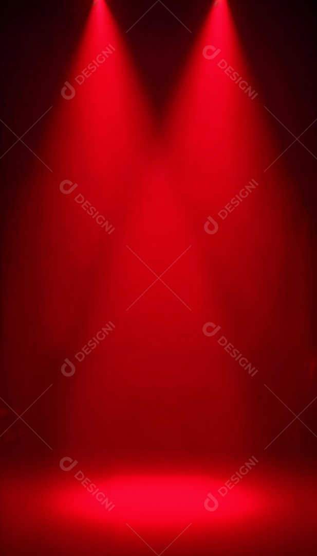 Palco iluminado com luzes de led vermelha
