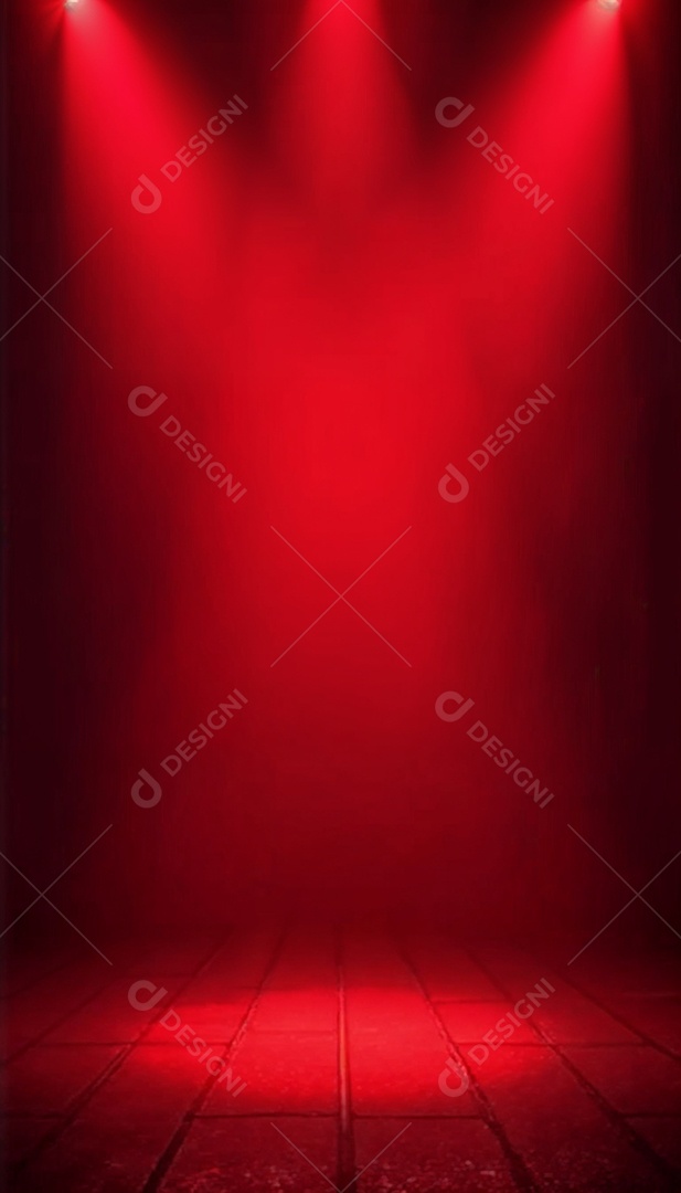 Palco iluminado com luzes de led vermelha