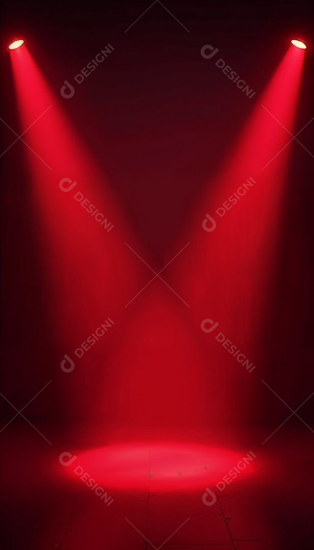 Palco iluminado com luzes de led vermelha