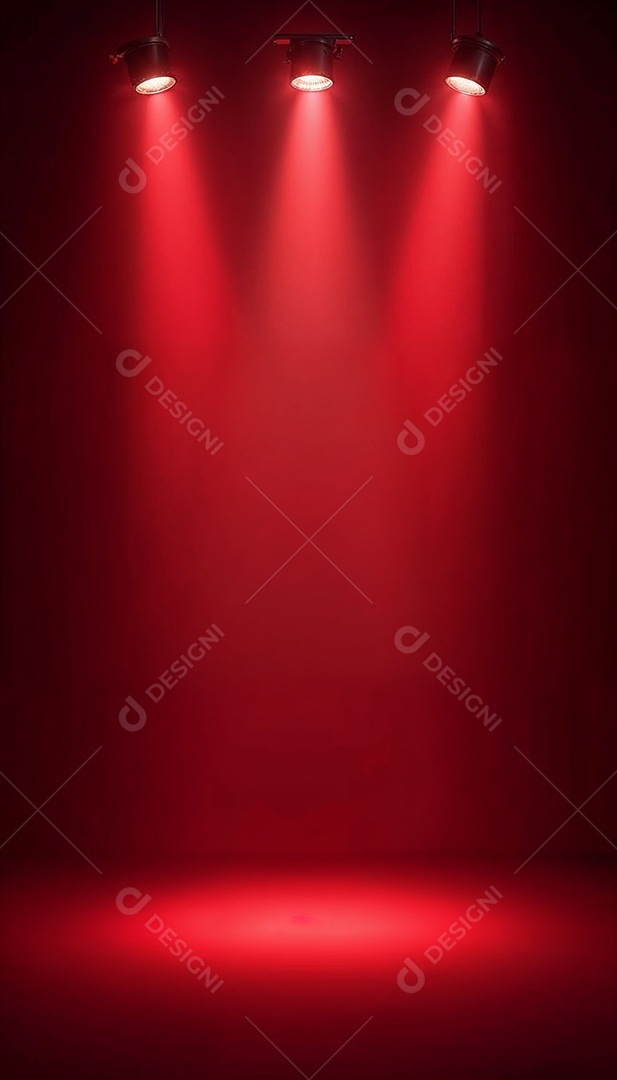 Palco iluminado com luzes de led vermelha
