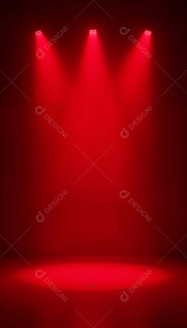 Palco iluminado com luzes de led vermelha