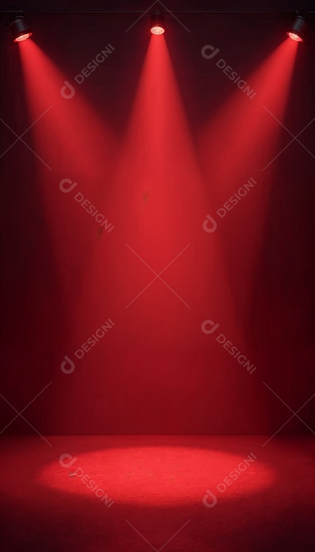 Palco iluminado com luzes de led vermelha