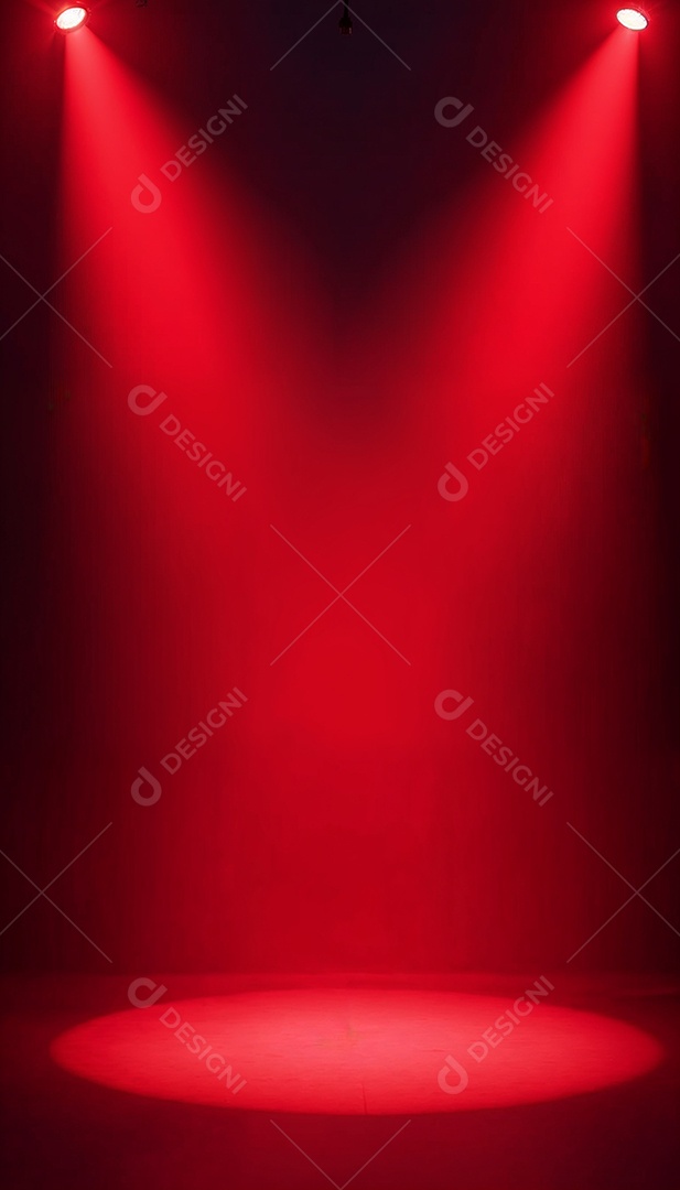 Palco iluminado com luzes de led vermelha