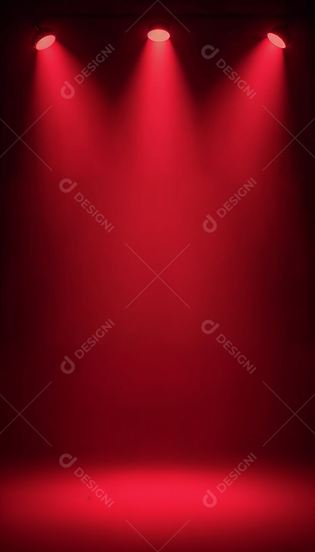 Palco iluminado com luzes de led vermelha