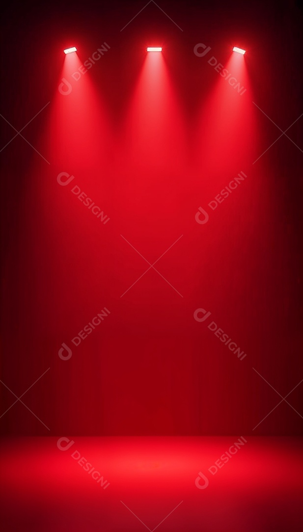 Palco iluminado com luzes de led vermelha