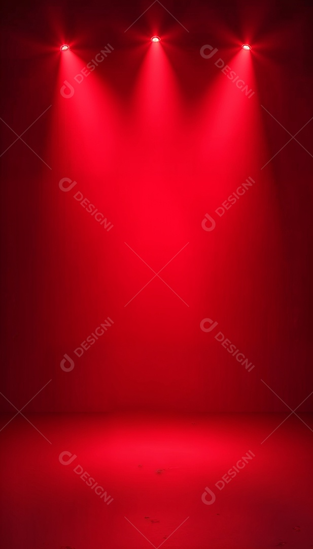 Palco iluminado com luzes de led vermelha