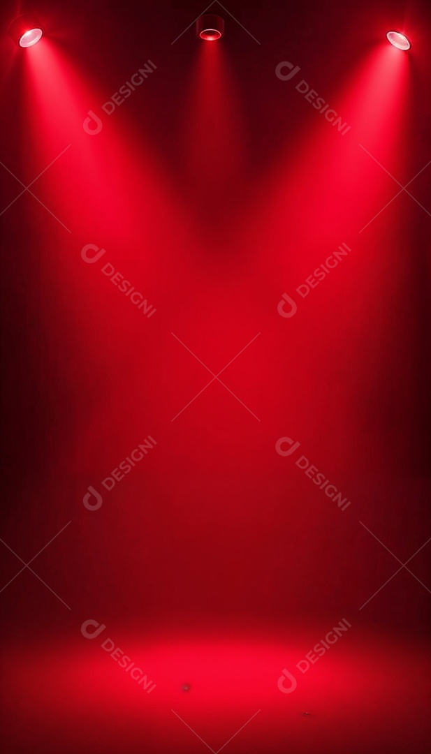 Palco iluminado com luzes de led vermelha