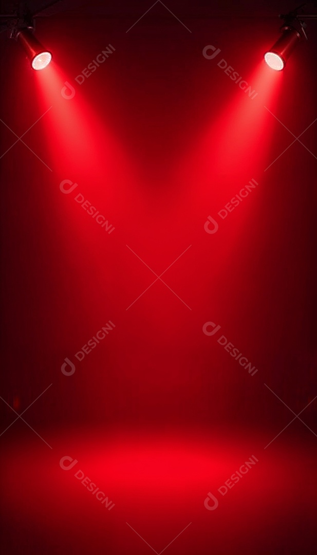 Palco iluminado com luzes de led vermelha