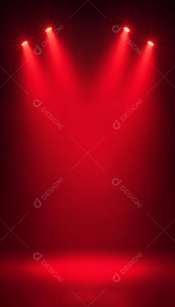 Palco iluminado com luzes de led vermelha
