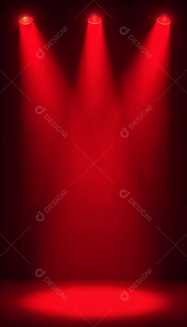 Palco iluminado com luzes de led vermelha