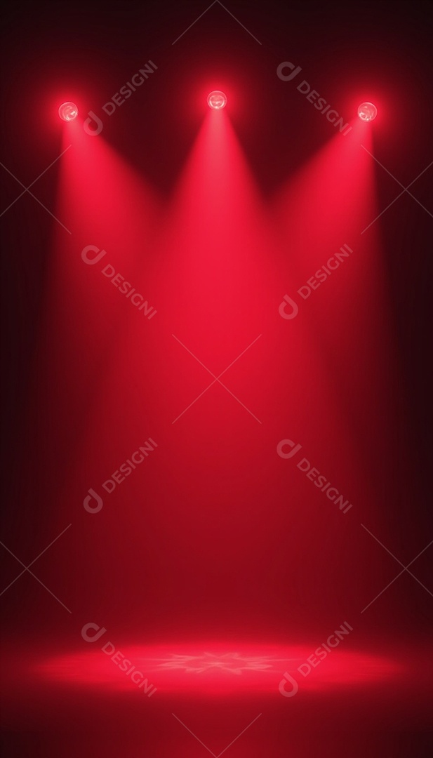 Palco iluminado com luzes de led vermelha