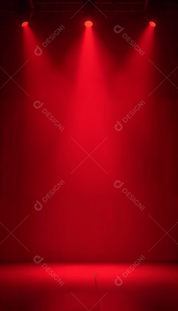Palco iluminado com luzes de led vermelha