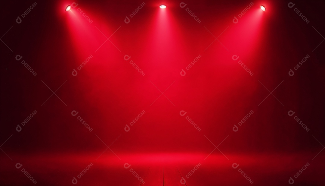 Palco iluminado com luzes de led vermelha