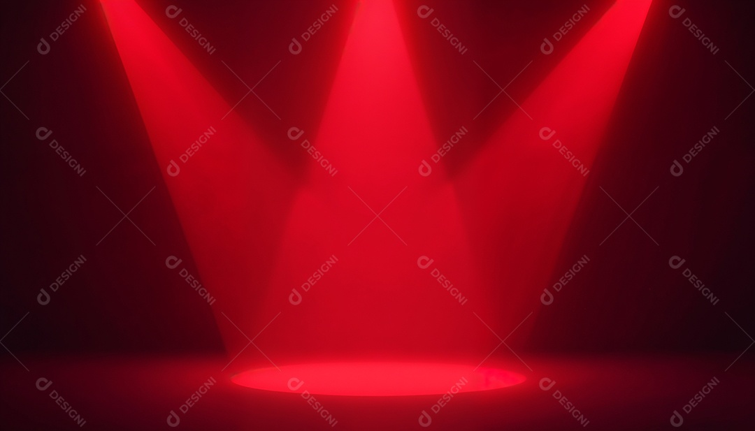 Palco iluminado com luzes de led vermelha