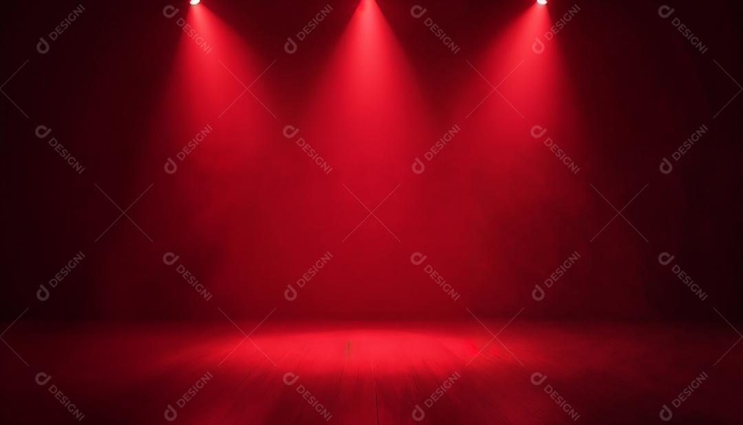 Palco iluminado com luzes de led vermelha