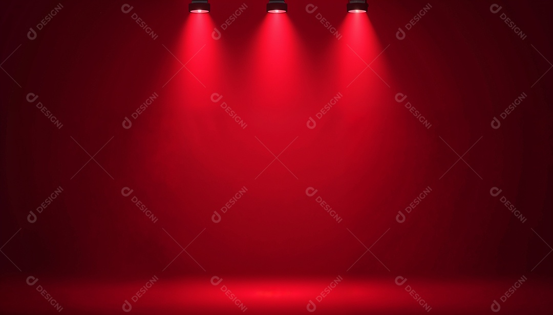 Palco iluminado com luzes de led vermelha