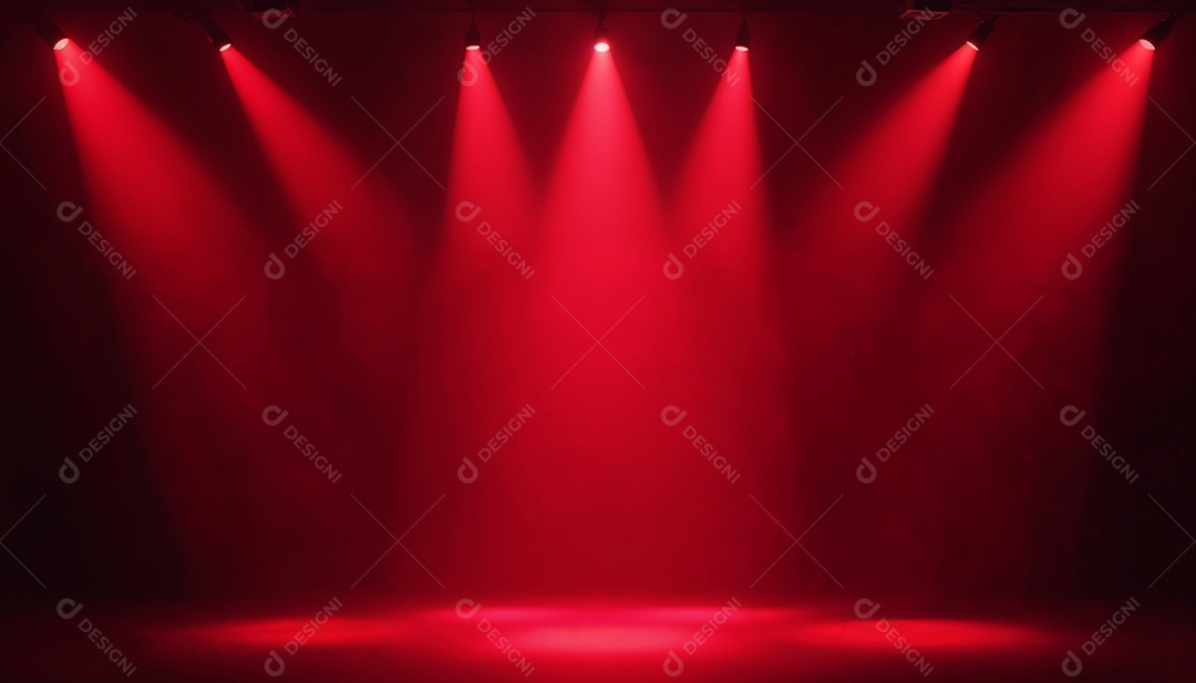 Palco iluminado com luzes de led vermelha