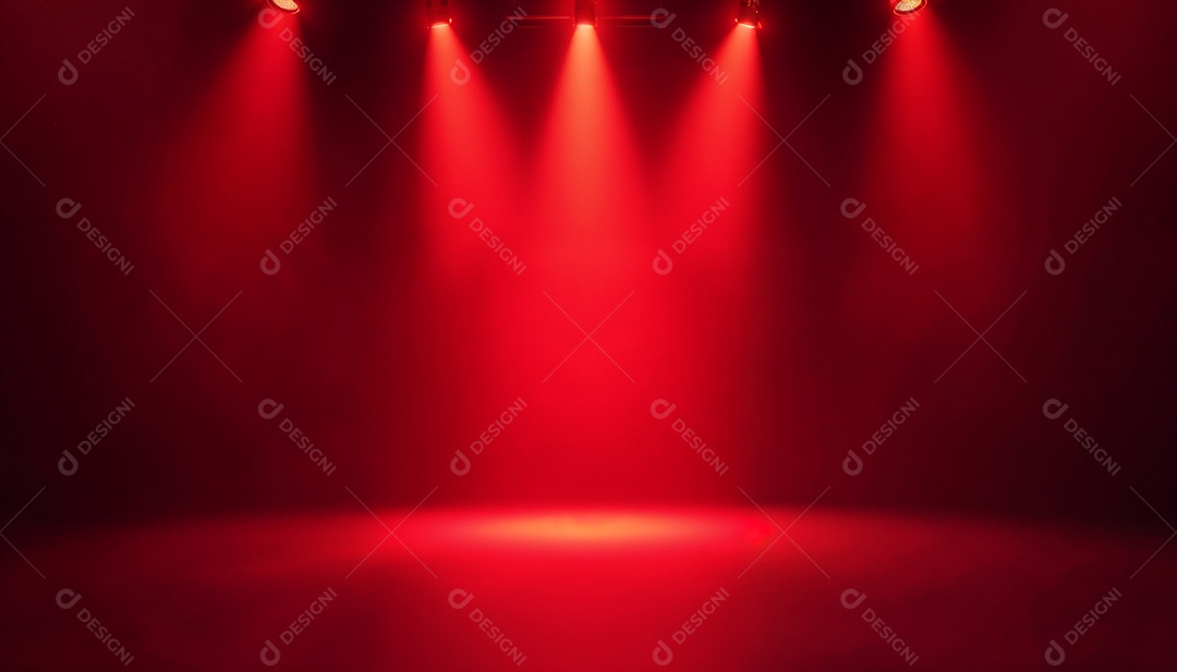 Palco iluminado com luzes de led vermelha