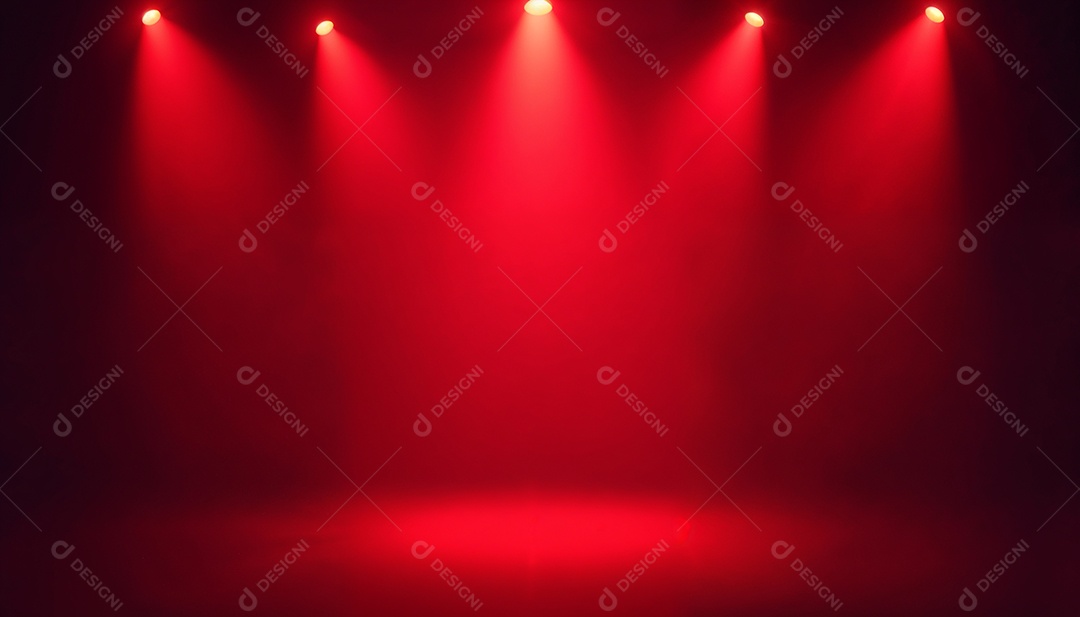 Palco iluminado com luzes de led vermelha