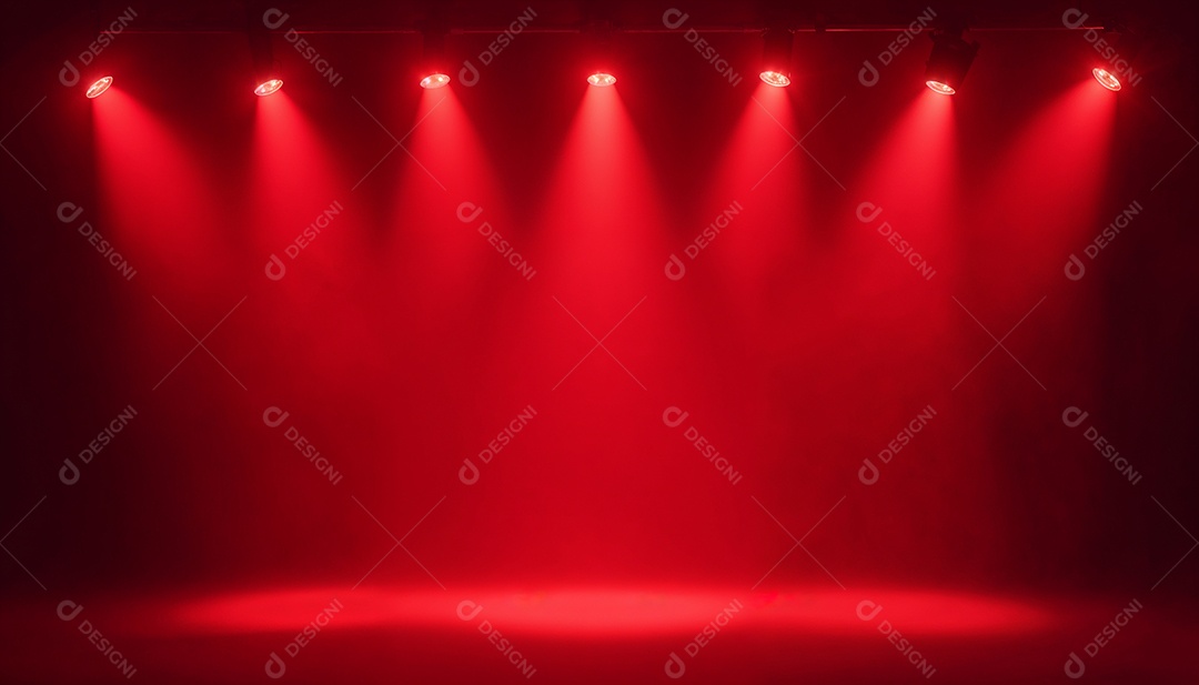 Palco iluminado com luzes de led vermelha