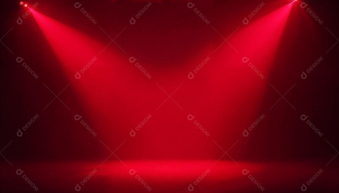 Palco iluminado com luzes de led vermelha