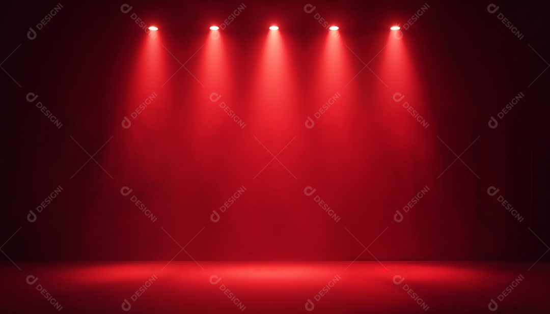 Palco iluminado com luzes de led vermelha