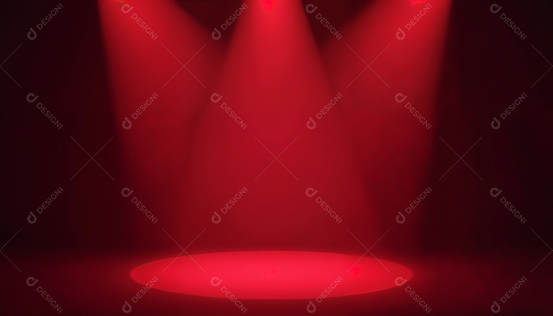 Palco iluminado com luzes de led vermelha