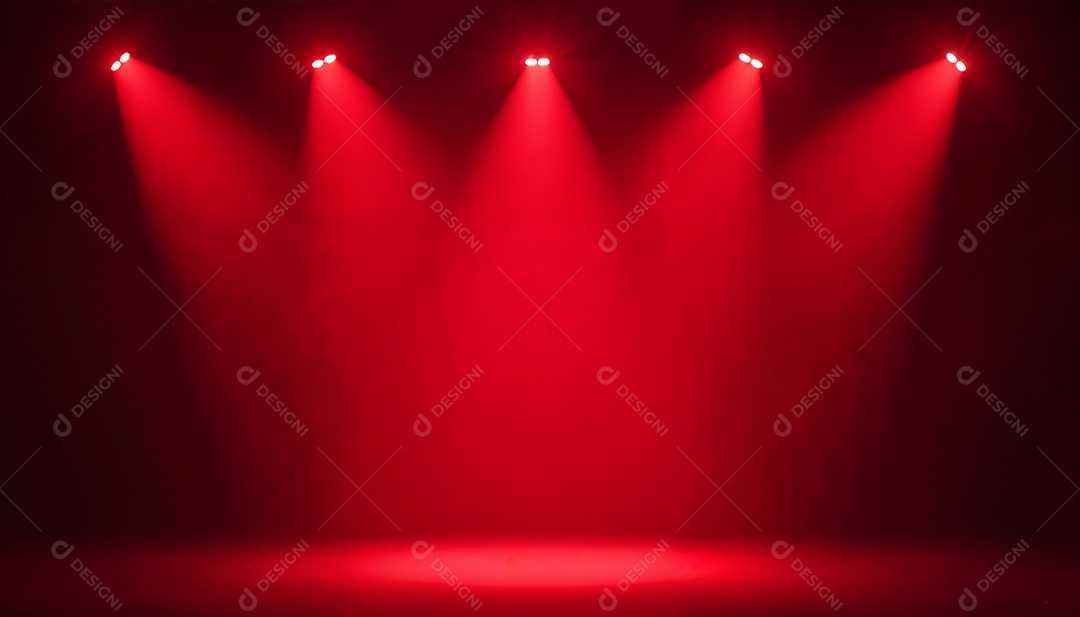 Palco iluminado com luzes de led vermelha