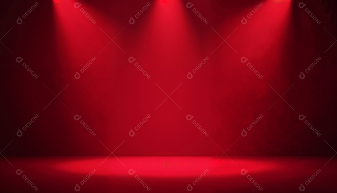Palco iluminado com luzes de led vermelha