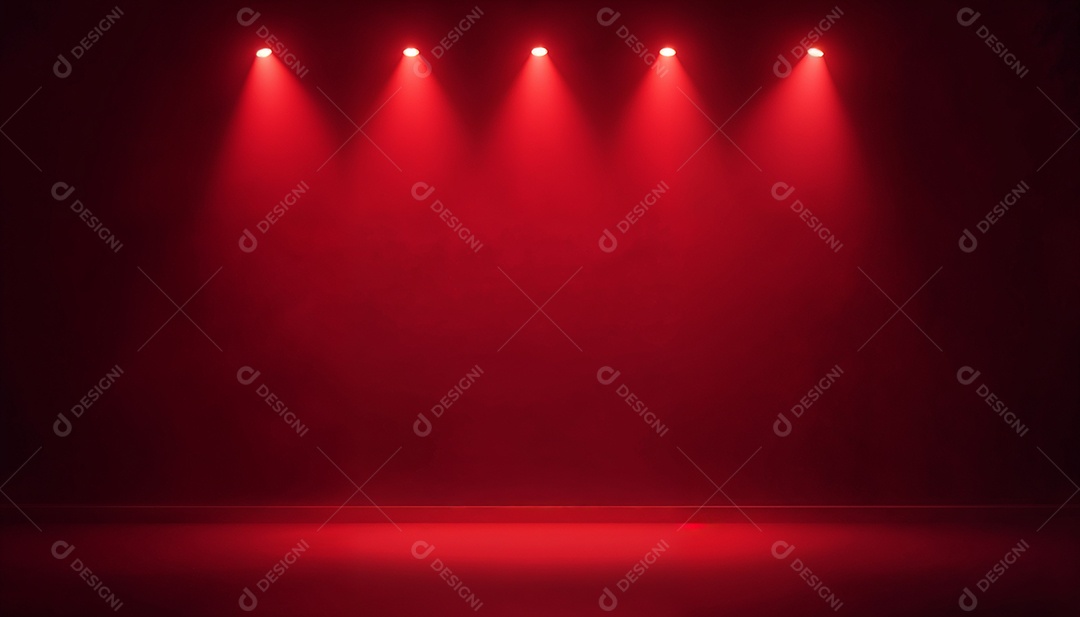 Palco iluminado com luzes de led vermelha