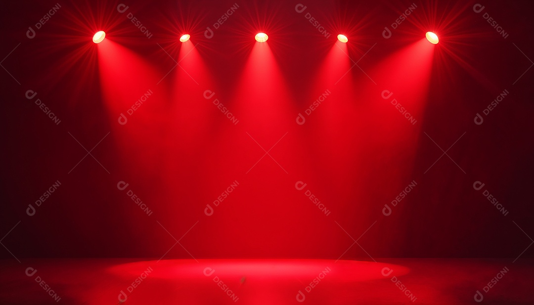 Palco iluminado com luzes de led vermelha