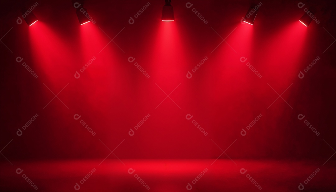 Palco iluminado com luzes de led vermelha