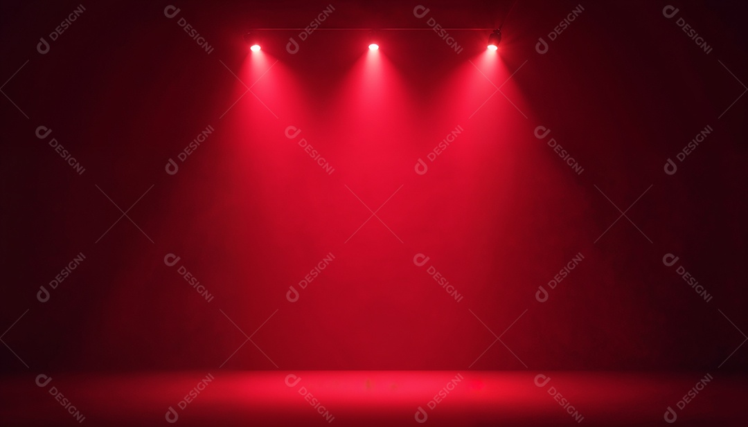 Palco iluminado com luzes de led vermelha
