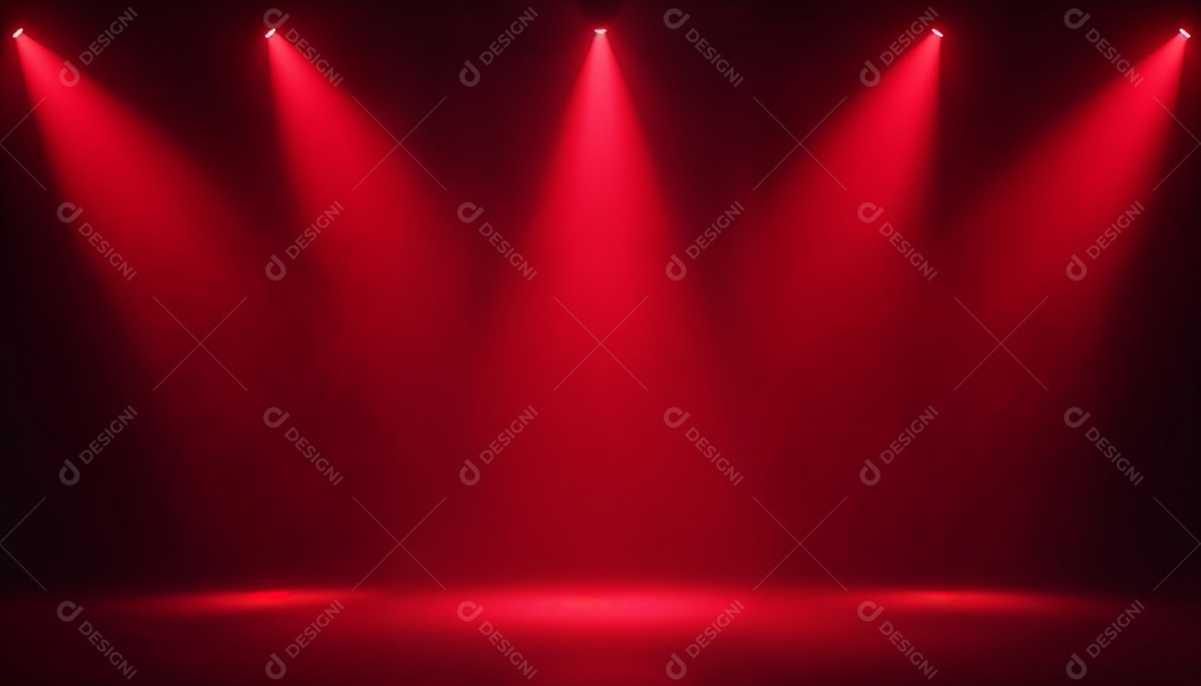 Palco iluminado com luzes de led vermelha