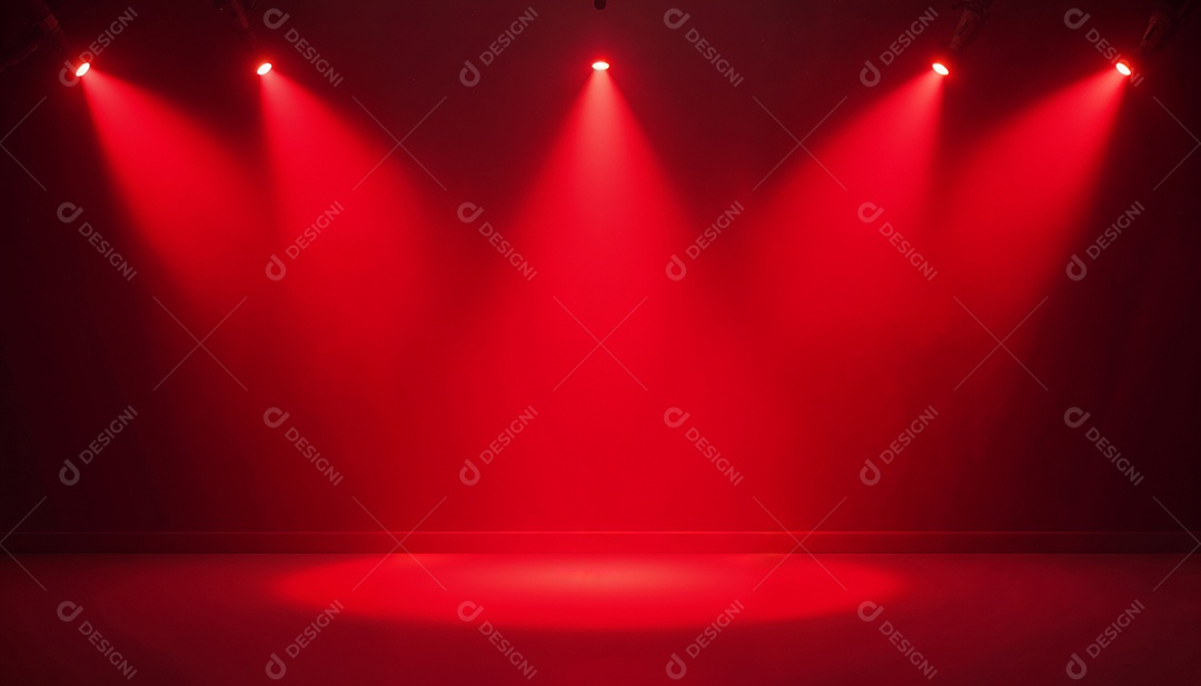 Palco iluminado com luzes de led vermelha