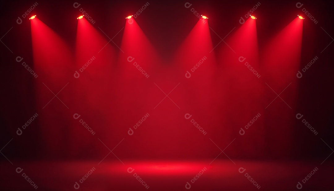 Palco iluminado com luzes de led vermelha