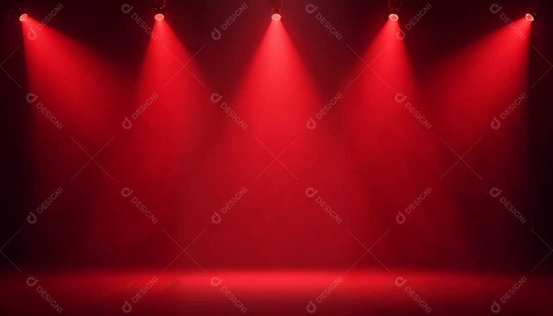 Palco iluminado com luzes de led vermelha